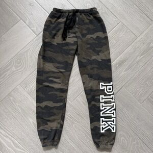 PINK Victoria's Secret VS Activewear Pants xS Green Camo Jogger Sweats pre-owned